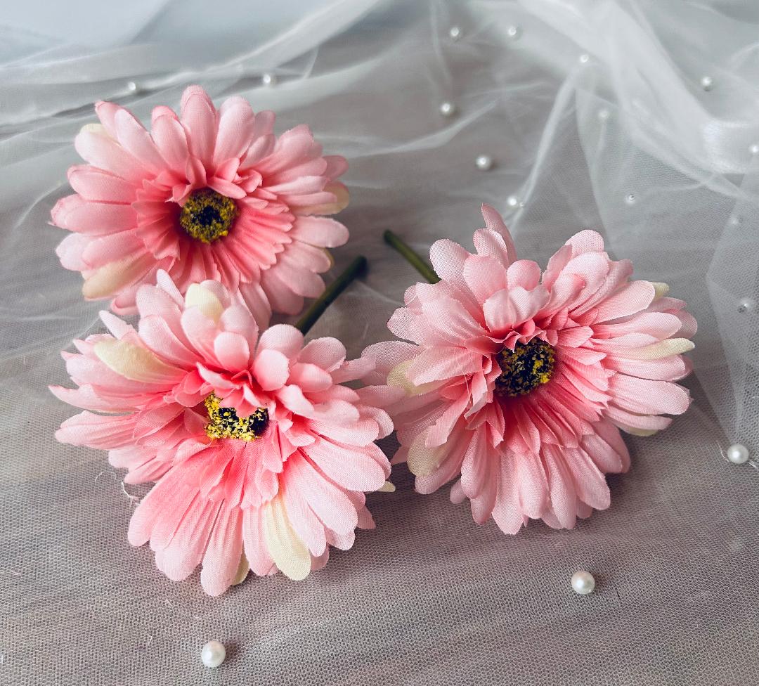 GERBERA artificielle LOT DE 3