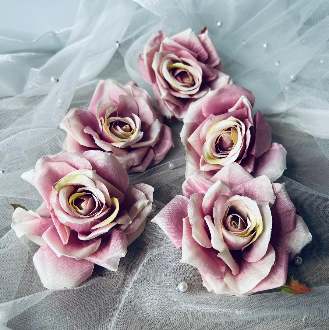 Grandes ROSE artificielles LOT de 5