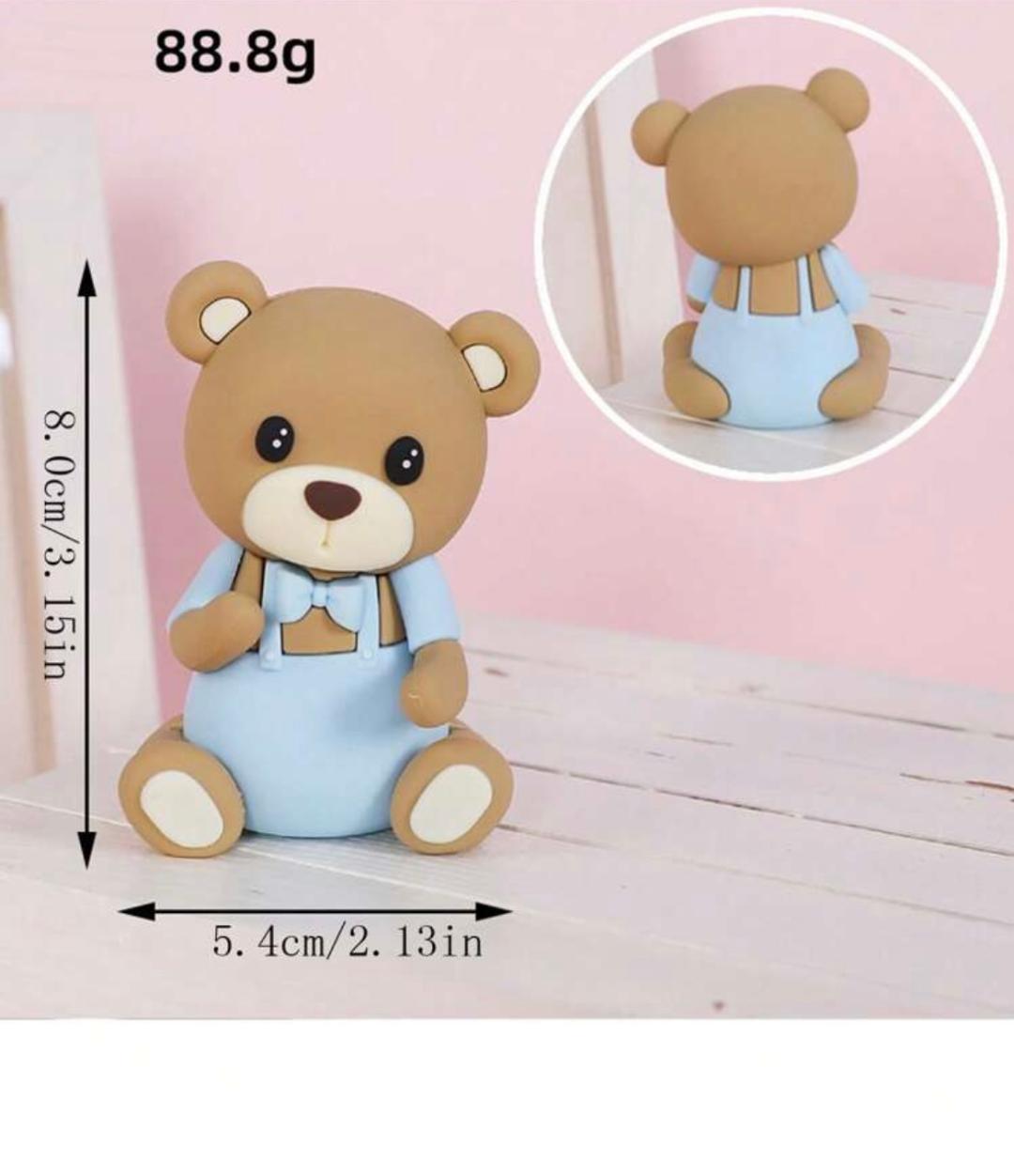 OURSON DE DECORATION BLEU 7.5cm