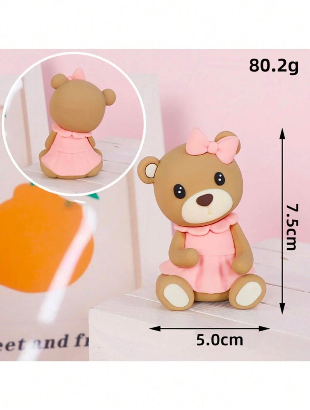 OURSONS DE DECORATION AVEC JUPE ROSE 7.5cm