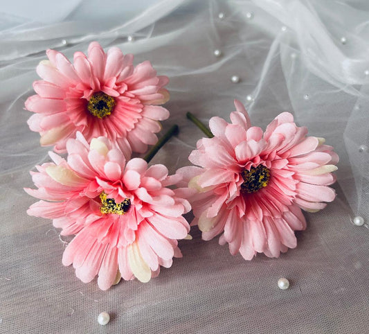 GERBERA artificielle LOT DE 3