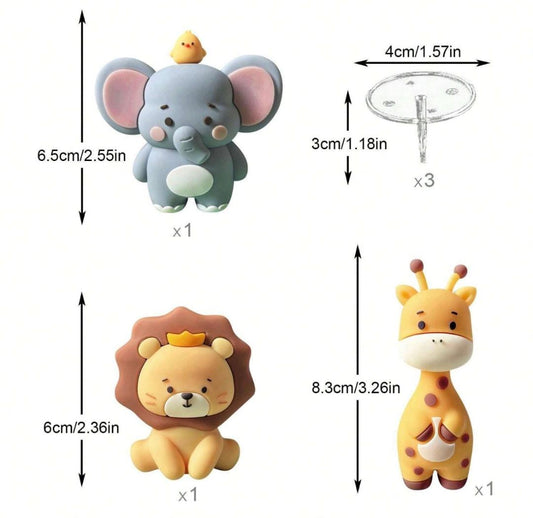 Décoration de gâteaux ANIMAUX SAUVAGES (3 pièces)